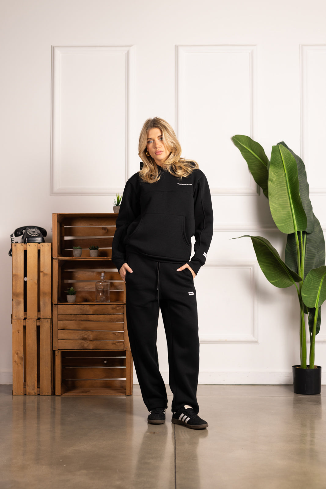 Black cotton trousers