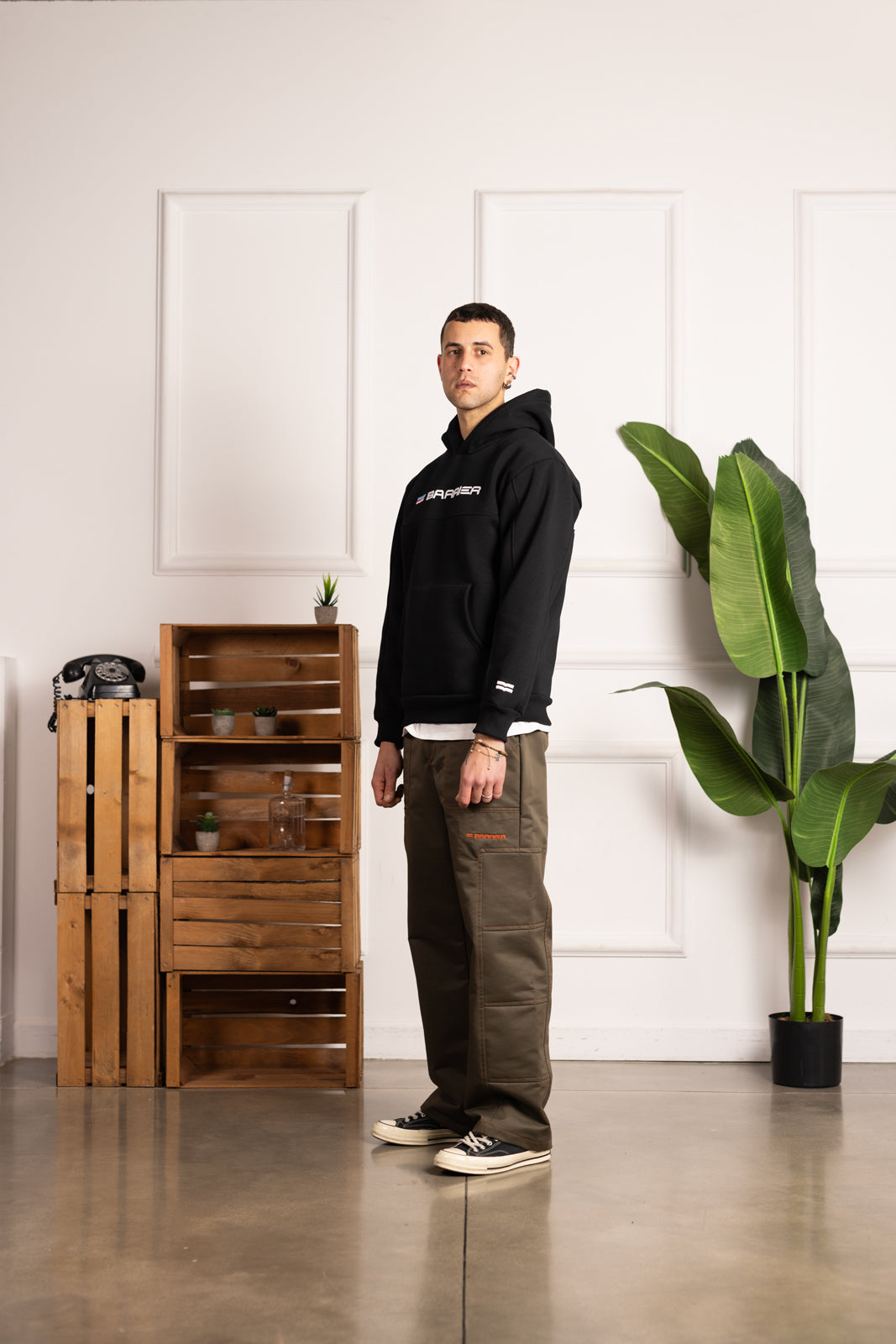 Black hoodie 3D big logo