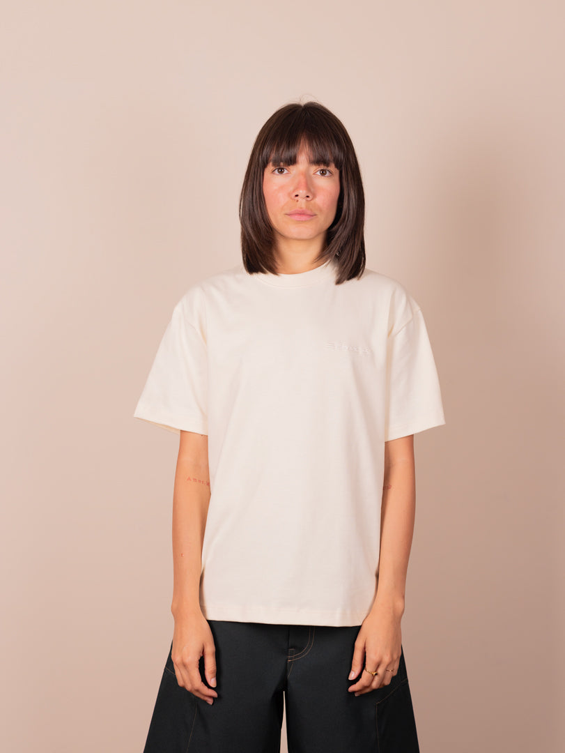 Cream basic tee